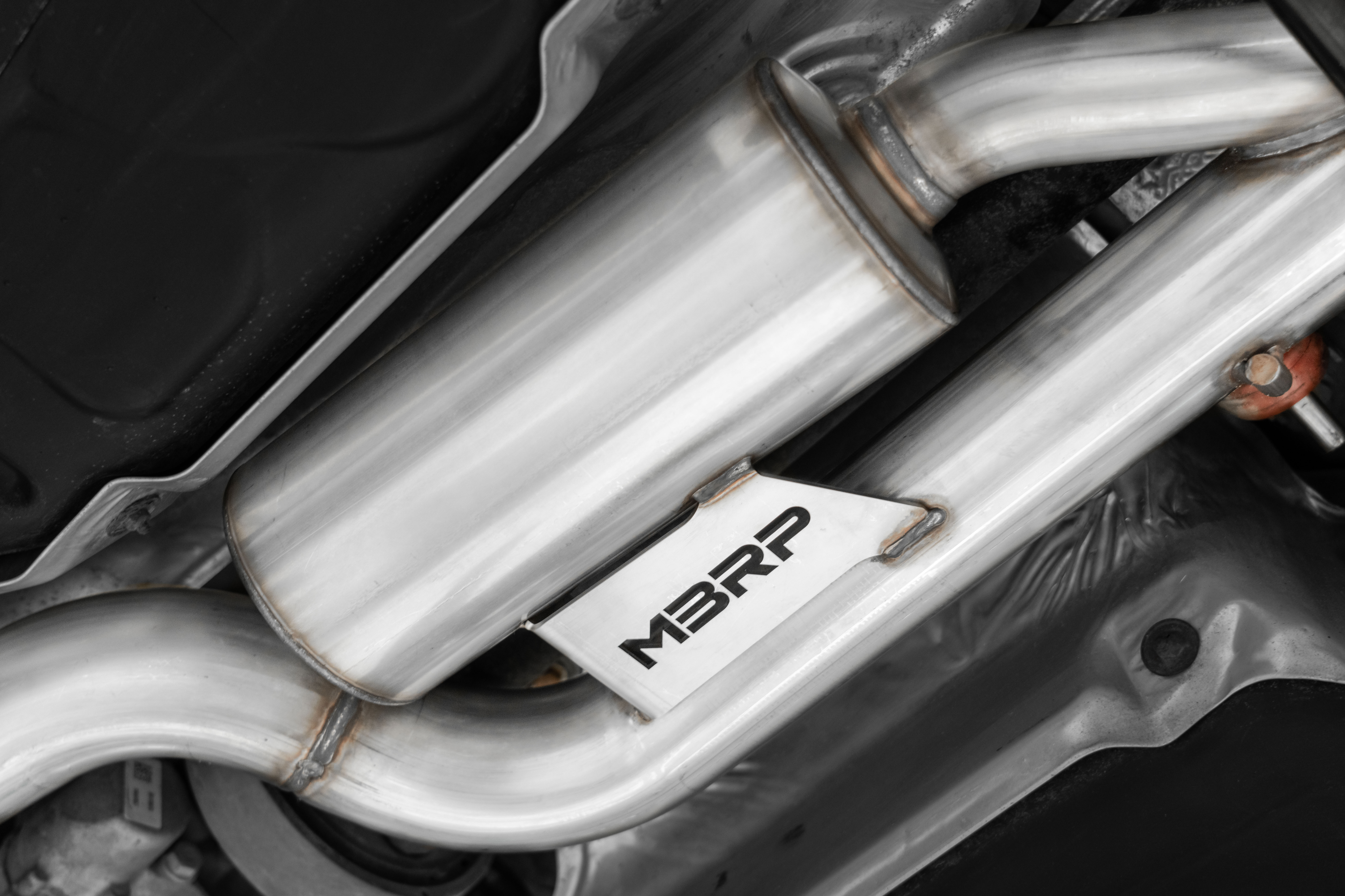 MBRP Exhaust S46053CF 3in. Cat-Back. Quad Split Rear Exit. Active. T304. CF Tips